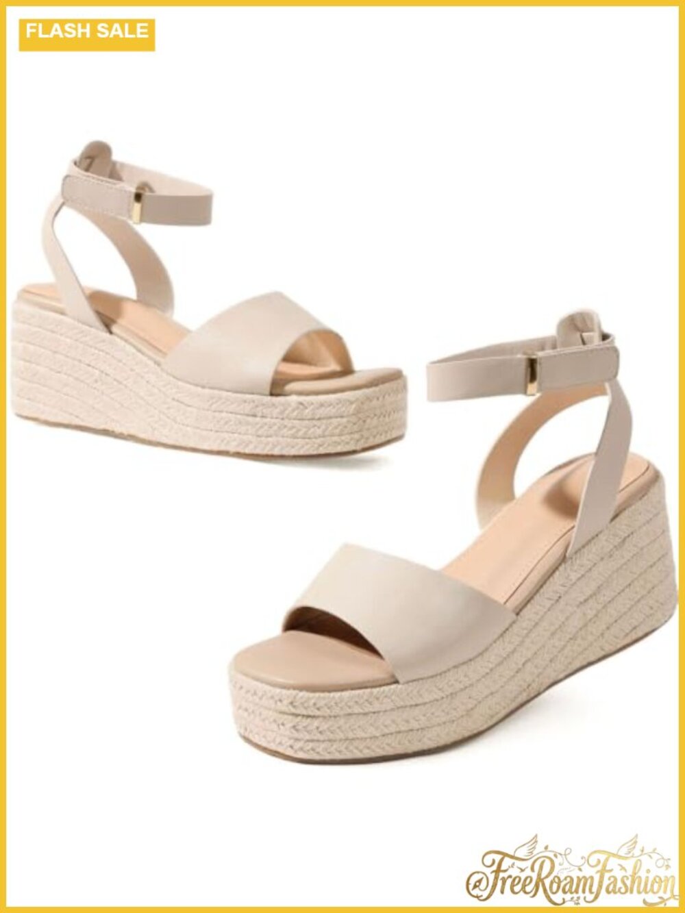 COMFITORIA 3-Inch Wedge Platform Sandals with Espadrille Jute Sole and